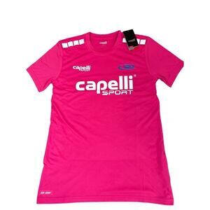 he Capelli Sport Adult Logo Crew Neck Poly Tee moisture wicking NEW ADULT SZ SM